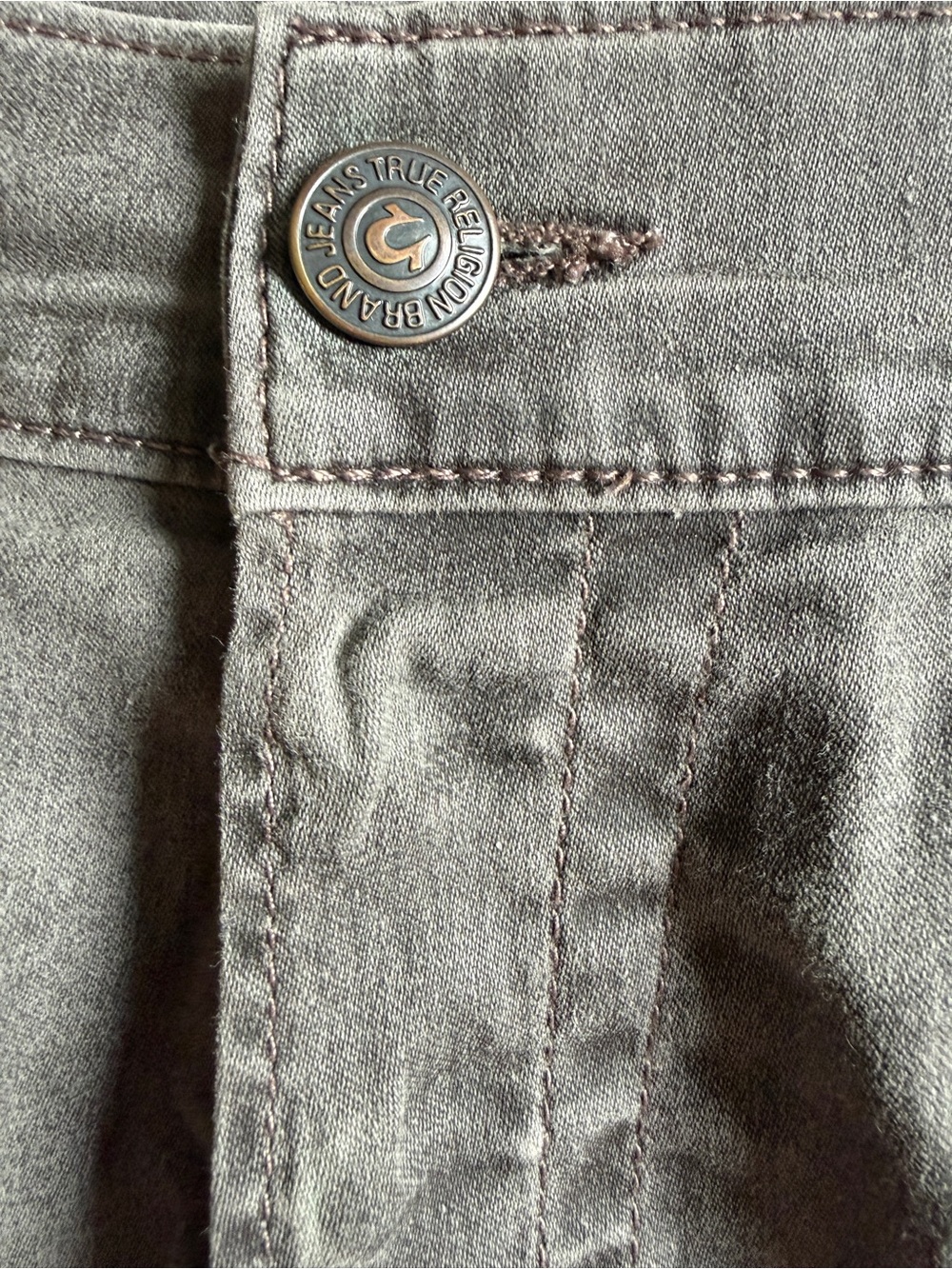 True Religion Dean Tapered Men's Gray Button Fly Jeans- Size 36 - Picture 2 of 12